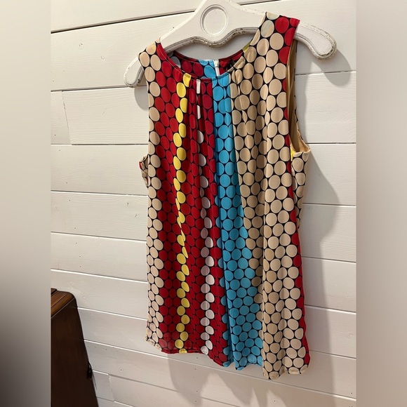 LAVENA Multicolor Polka Dot Sleeveless Tunic – XL - Picture 6 of 8